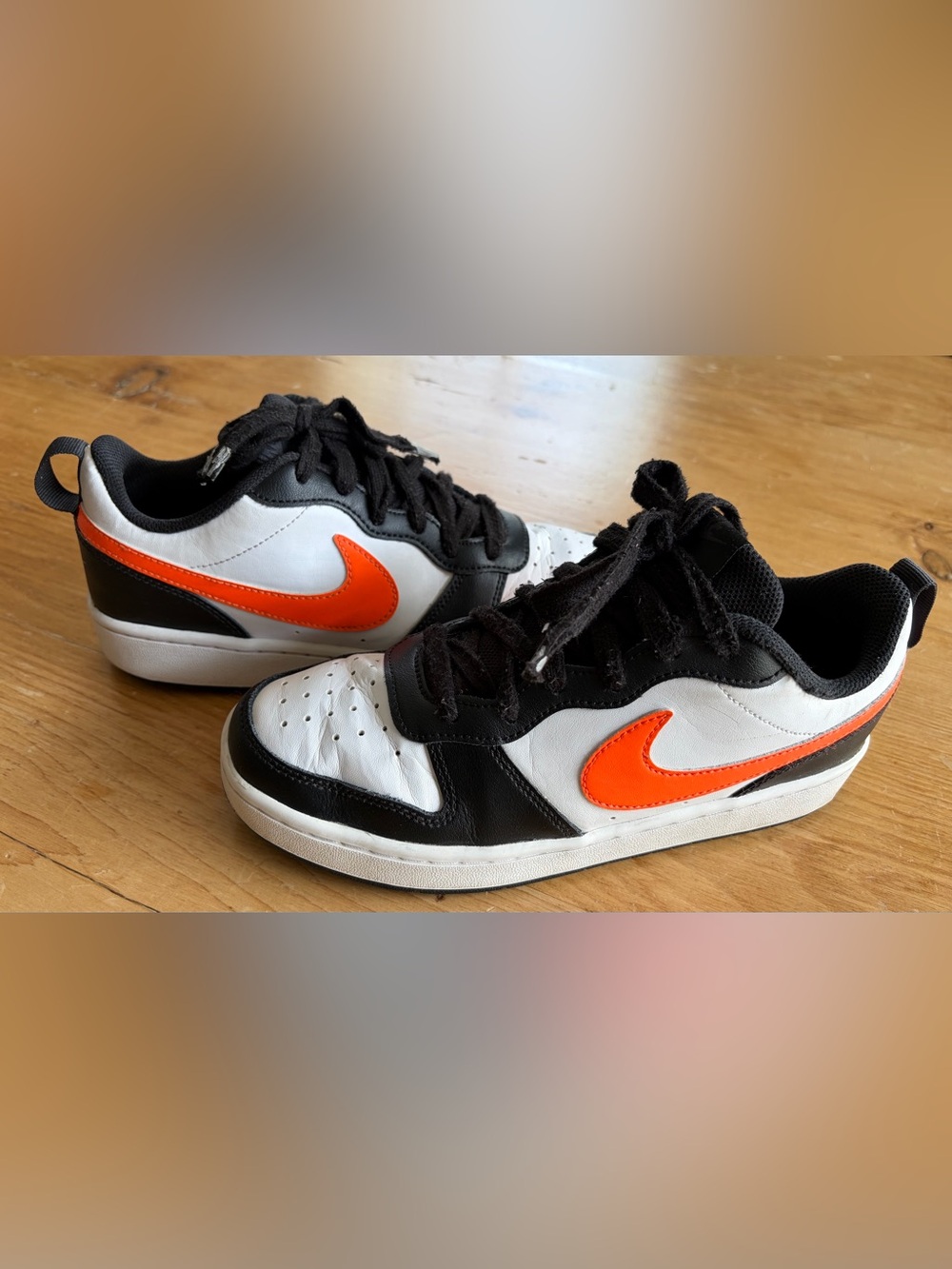 Nike Black, White and Orange Low-Top Sneakers